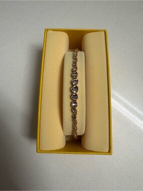 Swarovski Rose Gold Crystal Bracelet with Clear Stones